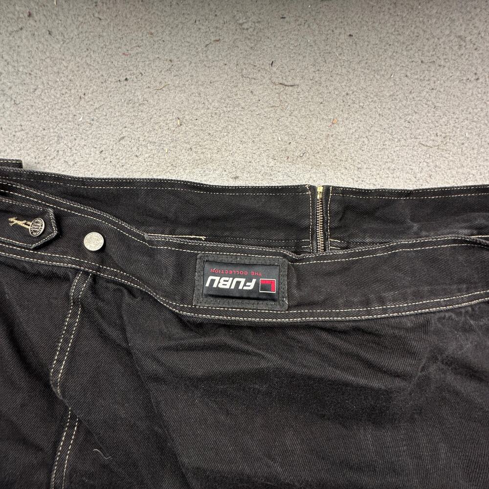 Vintage 90s FUBU Denim Jean Trucker Jacket Mens 4XL Black Button Pockets - Picture 13 of 14